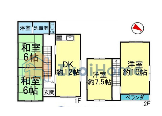 魚住町中尾　中古戸建の間取り|2階居室は10帖の洋室がございます！お好きな家具を置いていただいてもゆったり広さございます。