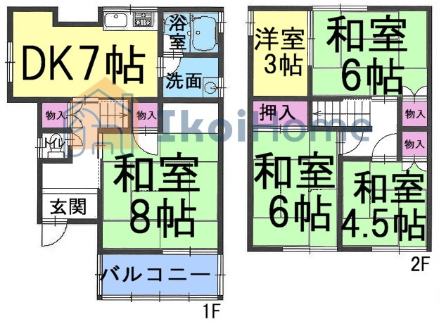 明石市魚住町錦が丘2丁目　中古の間取り|●年中無休●5DKのゆったりとした敷地♪サンルーム付きでお洗濯もよく乾きます♪収納豊富♪