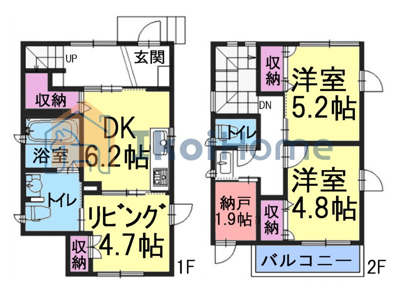 明石市魚住町西岡　中古戸建　築9年の間取り|電動シャッター雨戸や最新の暖房システム、太陽光発電、エネファーム、複層ガラスなどこだわりたくさんです