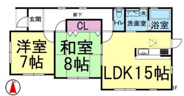 朝霧東町　リフォ完　中古戸建の間取り|安心の平屋物件！南向き陽当り良好♪朝霧小学校までは徒歩3分、朝霧中学校までは徒歩12分の好立地です！