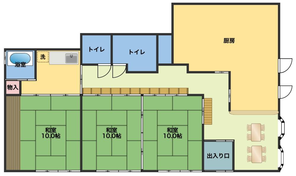 足利市下渋垂町の店舗の間取り