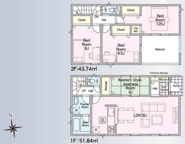 【Ｃｒａｄｌｅ Garden】　野田市七光台　第１８　全7邸の間取り|〇4LDK〇
広々LDK18帖！
雨の日も安心インナーバルコニー♪