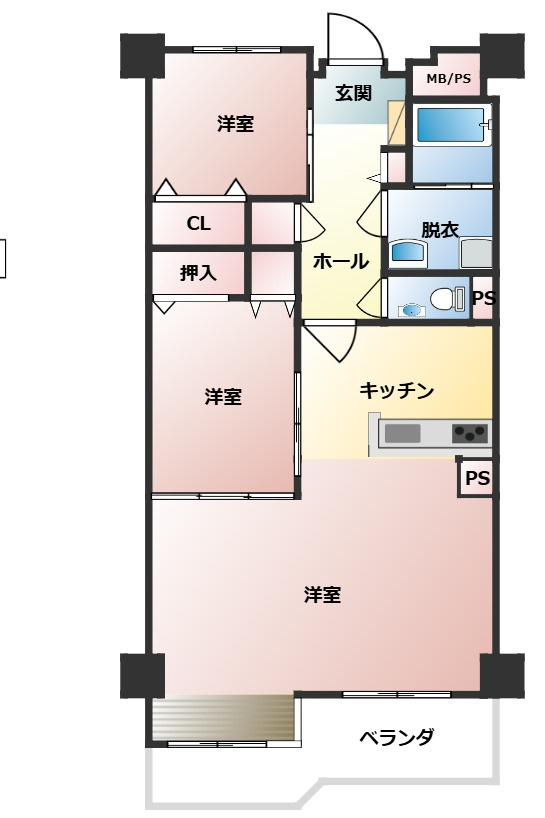 メゾンドペガサス東広島の間取り