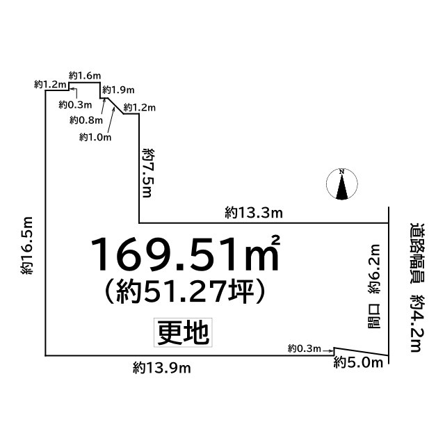上京区中橋詰町 建築条件無 土地の土地図