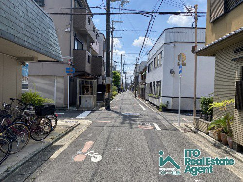 上京区中橋詰町 建築条件無 土地の前面道路含む現地写真
