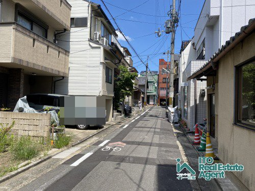 上京区中橋詰町 建築条件無 土地の前面道路含む現地写真