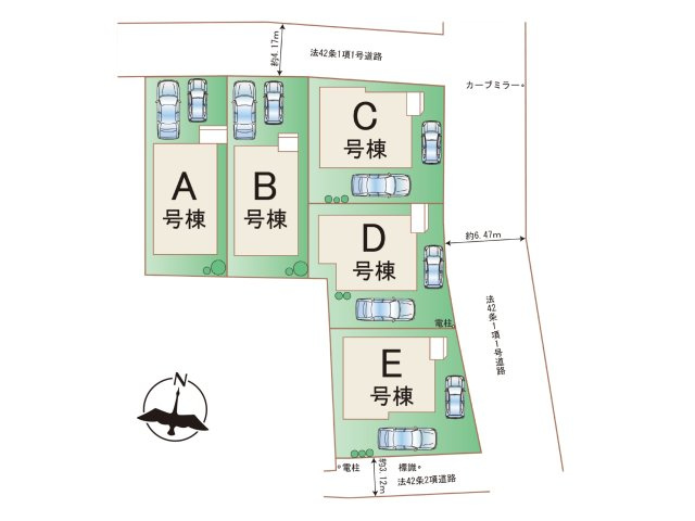 福岡市早良区原8丁目第1-5棟（C号棟）の区画図|配置図（C号棟）