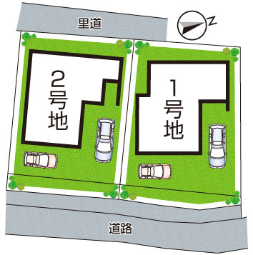 三島郡島本町広瀬　第2期　新築一戸建ての区画図|全2区画
