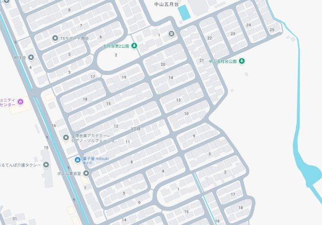 宝塚市中山五月台　第4期　新築一戸建ての地図