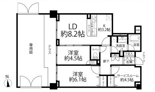 クレストフォルム鷺ノ宮ブライトステージの間取り