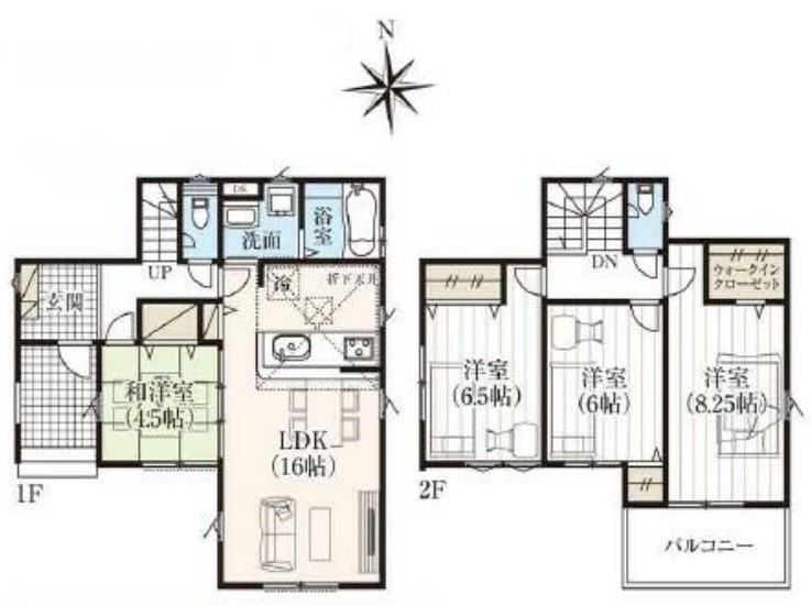 三郷市彦野1丁目　中古戸建の間取り|全居室南向きで陽当たりの良い4LDK+WIC