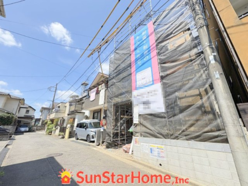 【サンスターホーム】羽村市栄町　新築1邸の前面道路含む現地写真