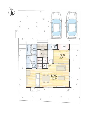 小郡市小板井第1-2棟（1号棟）の区画図|配置図（1号棟）