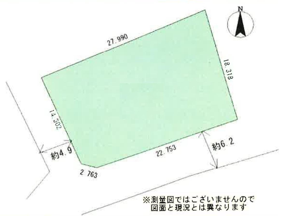 南・西側道路　開放感あり　分譲地内の土地図|土地図