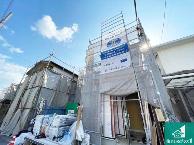 京都市伏見区桃山町大島　第3期　新築一戸建ての外観|周辺は落ち着いた街並みの住宅地！子育てがしやすい住環境です！まだ未完成ですが、現地でしかわからない事もございます。是非一度ご覧ください。