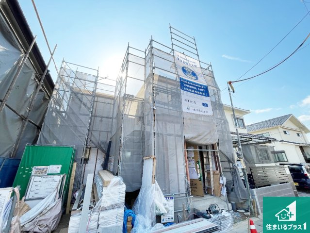 京都市伏見区桃山町大島　第3期　新築一戸建ての外観|周辺は落ち着いた街並みの住宅地！子育てがしやすい住環境です！まだ未完成ですが、現地でしかわからない事もございます。是非一度ご覧ください。
