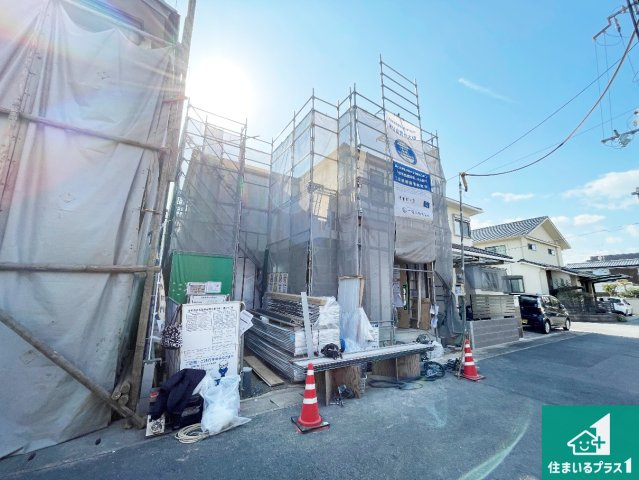 京都市伏見区桃山町大島　第3期　新築一戸建ての外観|周辺は落ち着いた街並みの住宅地！子育てがしやすい住環境です！まだ未完成ですが、現地でしかわからない事もございます。是非一度ご覧ください。