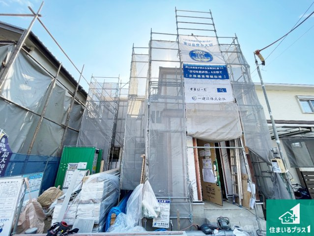 京都市伏見区桃山町大島　第3期　新築一戸建ての外観|周辺は落ち着いた街並みの住宅地！子育てがしやすい住環境です！まだ未完成ですが、現地でしかわからない事もございます。是非一度ご覧ください。