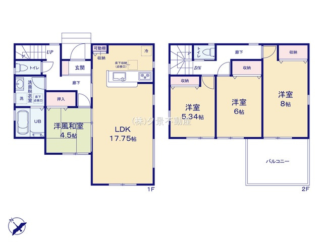《仲介手数料無料》岩槻区西原台２丁目4(1号棟)新築一戸建てリーブルガーデンの間取り