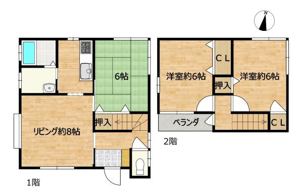 八戸市大字妙字間山の間取り|3LKの間取りです。