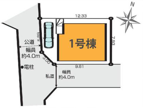 練馬区石神井台8丁目　角地×準急停車駅　ZEH水準住宅の区画図