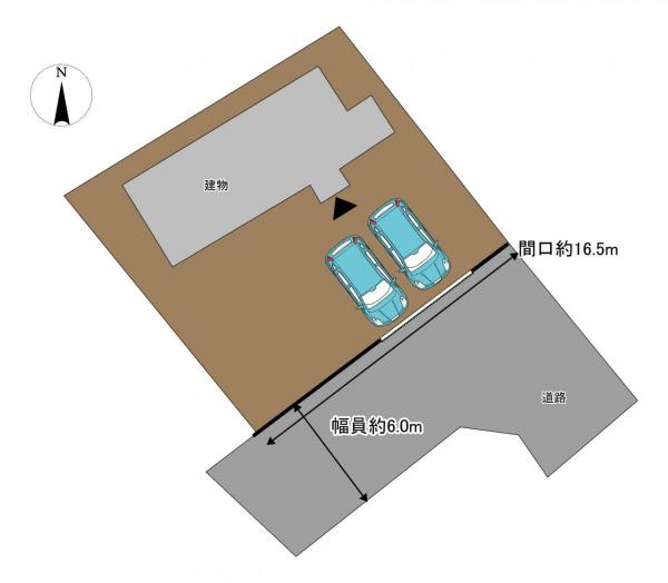 三戸郡三戸町大字同心町字古間木平の区画図|【リフォーム済】駐車場は並列3台可能に拡張しました。