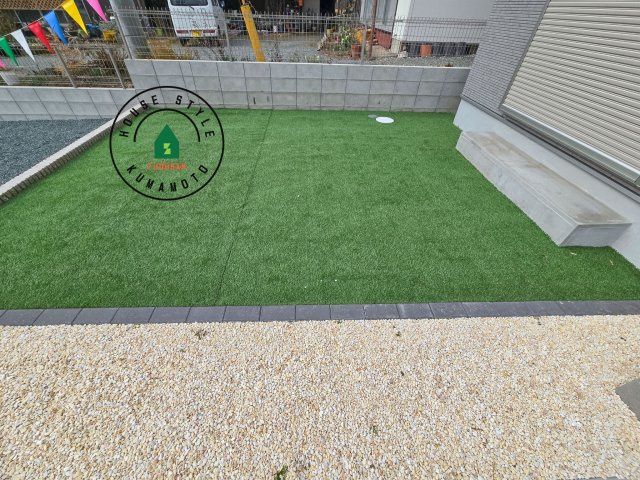 菊池郡大津町杉水第1-3棟（B号棟）の庭|お庭で自由な時間を過ごせます。