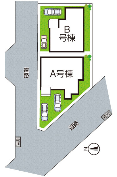枚方市北楠葉町　新築一戸建ての区画図|全２区画