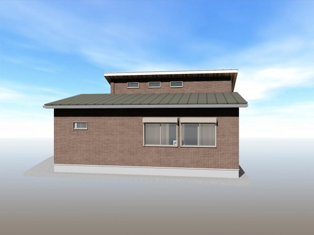 福井東町　建築条件付き　南棟　売土地（全2区画）の外観パース|南棟　建物プラン例　建物価格　1980万円　建物面積　71.20㎡