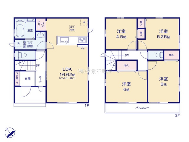 《仲介手数料無料》岩槻区西原2-60新築一戸建てハートフルタウンの間取り