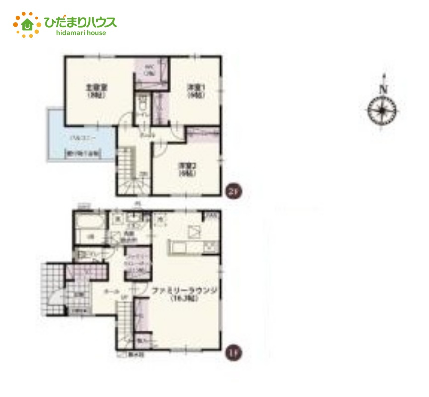 東松山市本町　第4期　新築一戸建て　ワイウッドコート　01の間取り