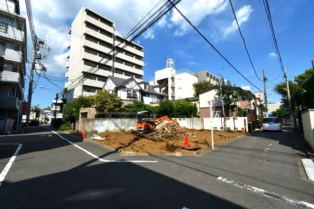 桜川2丁目・新築戸建て・A号棟の前面道路含む現地写真
