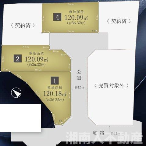 藤沢市鵠沼海岸３丁目４－１７売地の土地図