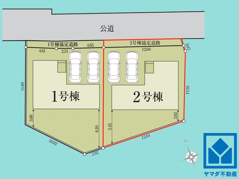 草津市下笠町　24-1期　2号棟の区画図