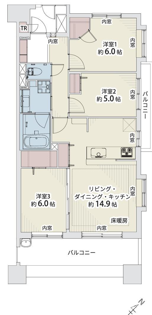 藤和シティホームズ南藤沢の間取り