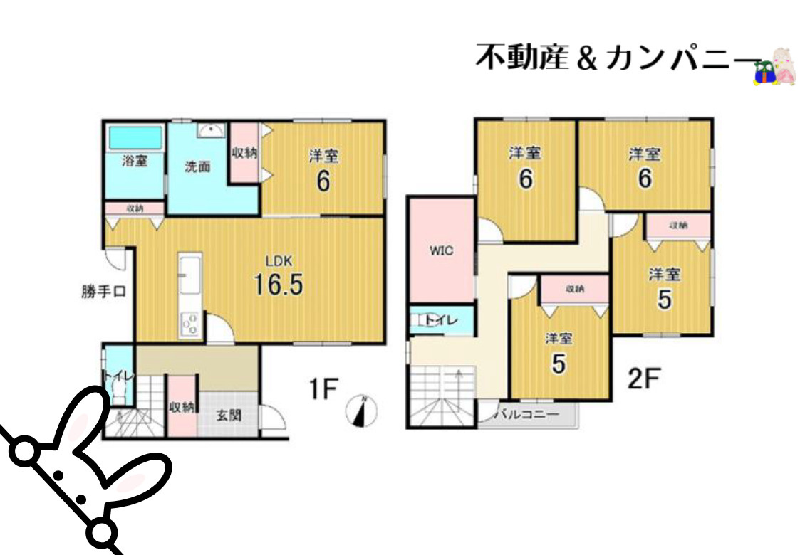 北斎院町中古戸建の間取り