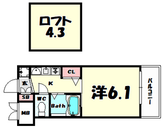 【間取り】 | エステムコート三宮EASTポルトマーレ
