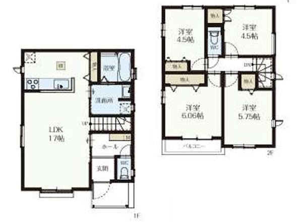 所沢市上新井　新築戸建　全8棟　G号棟の間取り