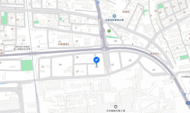 【地図】 | 石巻市大街道東２丁目16-36