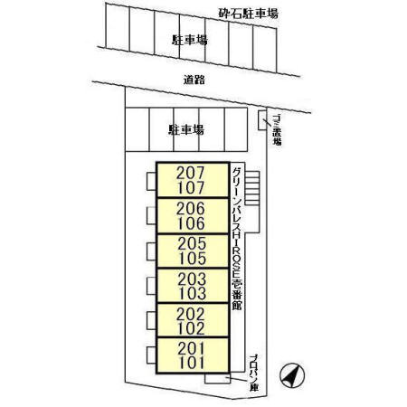 グリーンパレスＨＩＲＯＳＥ 壱番館の区画図