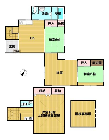 中古戸建　高崎市四ツ屋町の間取り