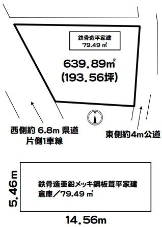 入間郡越生町大字成瀬の倉庫の間取り