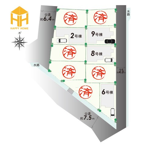 リーブルガーデン西昆陽1丁目新築一戸建て│4LDK+駐車1台可の区画図|尼崎市「西昆陽1丁目」に角地を含む、全10区画のニュータウンが誕生致します。