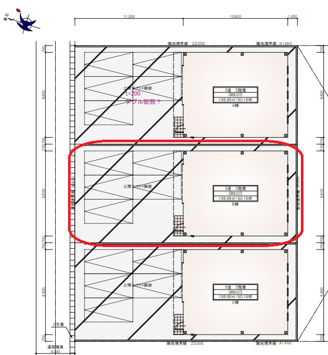 小幡太田３１６ＧＩＭＵＣＯB棟の区画図