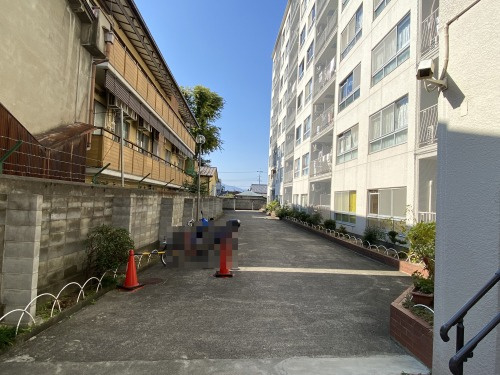 西陣グランドハイツの駐輪場