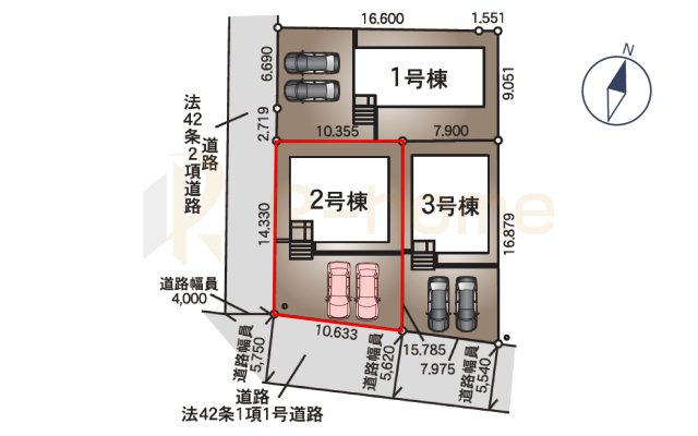 結城市結城第45　新築戸建て　2号棟の区画図|大きなお買い物だからこそ、メリット・デメリットを伝えさせて頂きます。
R-homeにお任せください♪