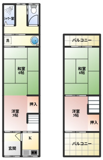 【間取り】 | 門真市月出町テラスハウス
