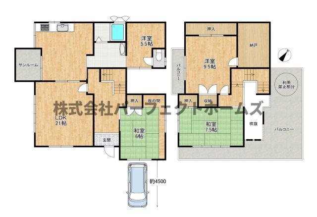 田宮本町戸建　賃貸の間取り
