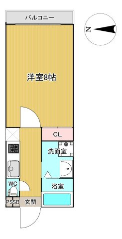 ブリリアコート龍谷大前の間取り|108号室の間取りです。