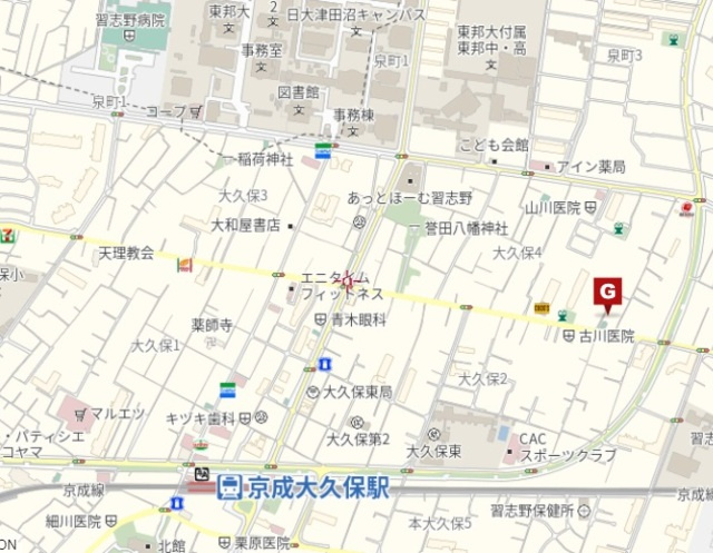 秋本マンション大久保の地図|★案内図★